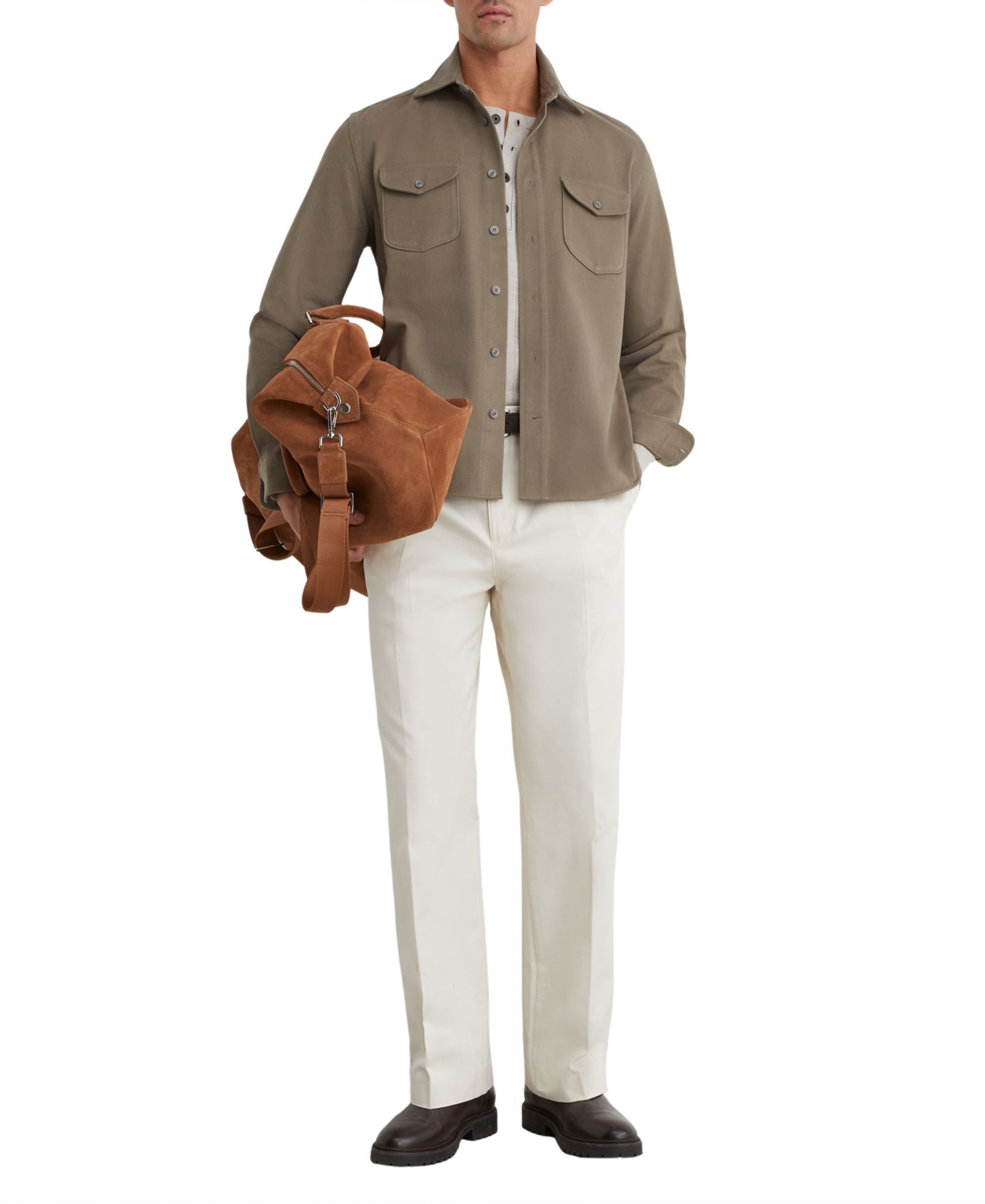 Мужская рубашка REISS Astra Long-Sleeve Cotton-Twill Regular-Fit — фото 3