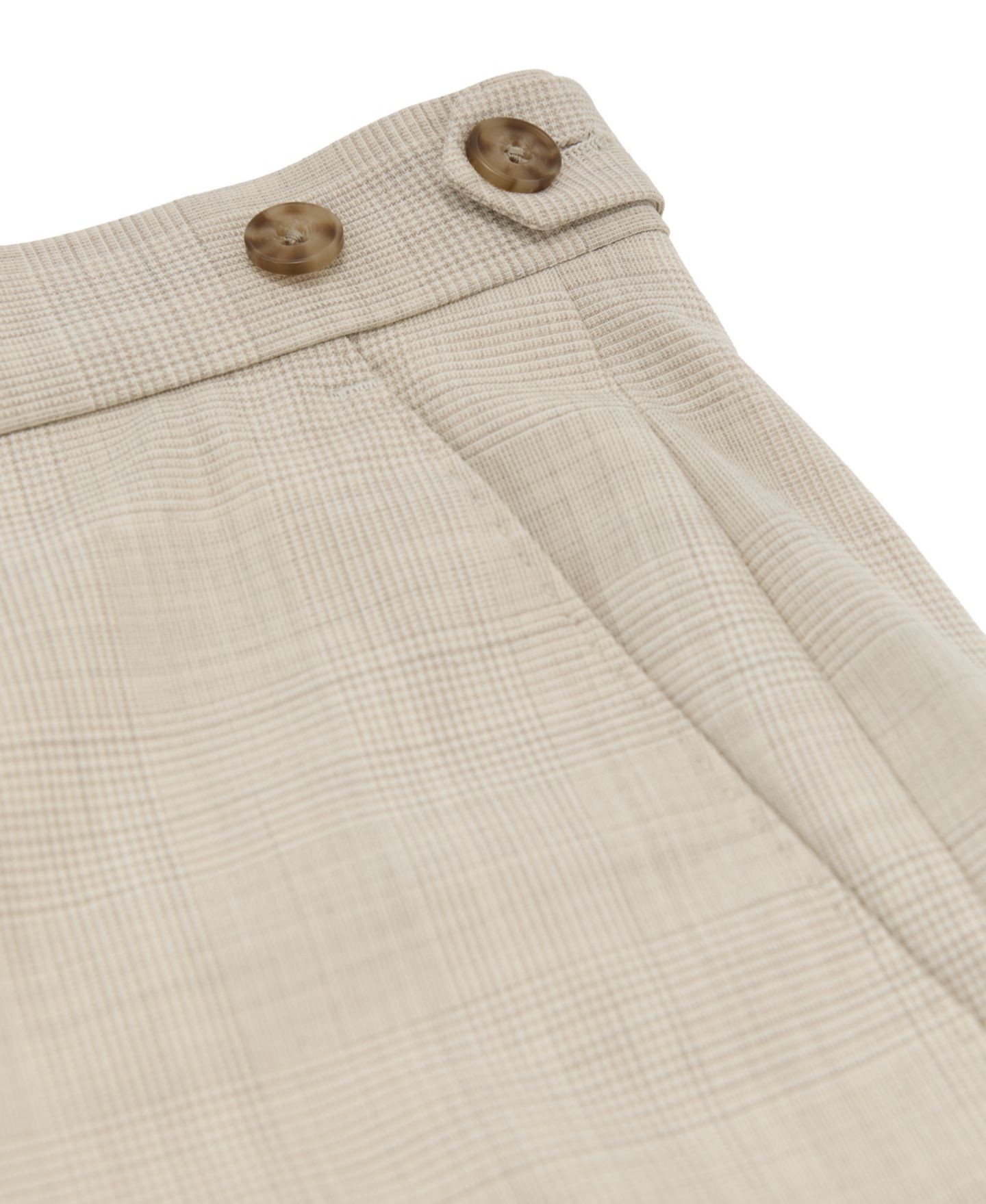 Мужские брюки REISS Vita Pin-Check Classic-Fit Wool-Blend, цвет: Овсяный — фото 3