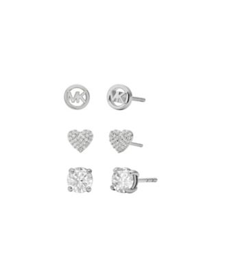 MICHAEL Silver-Tone Pave Stud Earring Set