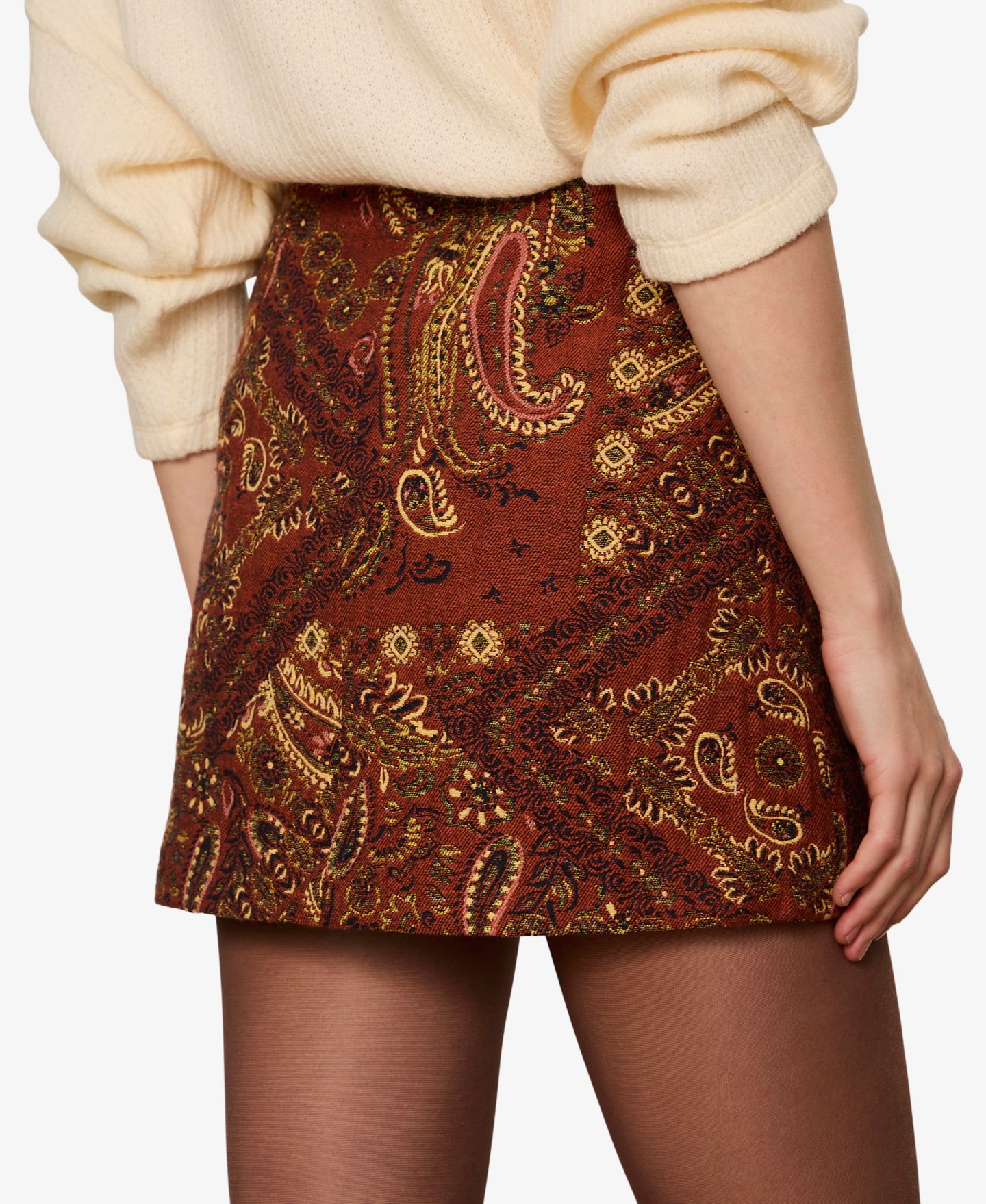 Женская юбка Sanctuary Heirloom A-Line Mini Tapestry Jacquard, цвет: Золотой — фото 4