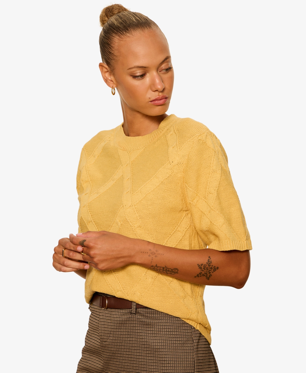 Sanctuary Women's Short-Sleeve Cotton Sweater T-Shirt
