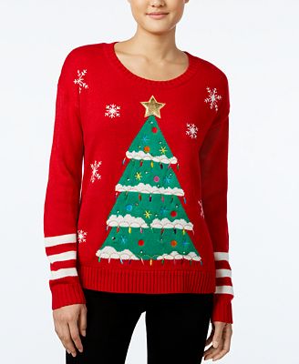 Hooked Up by IOT Juniors' Tree Light-Up Holiday Sweater - Juniors ...