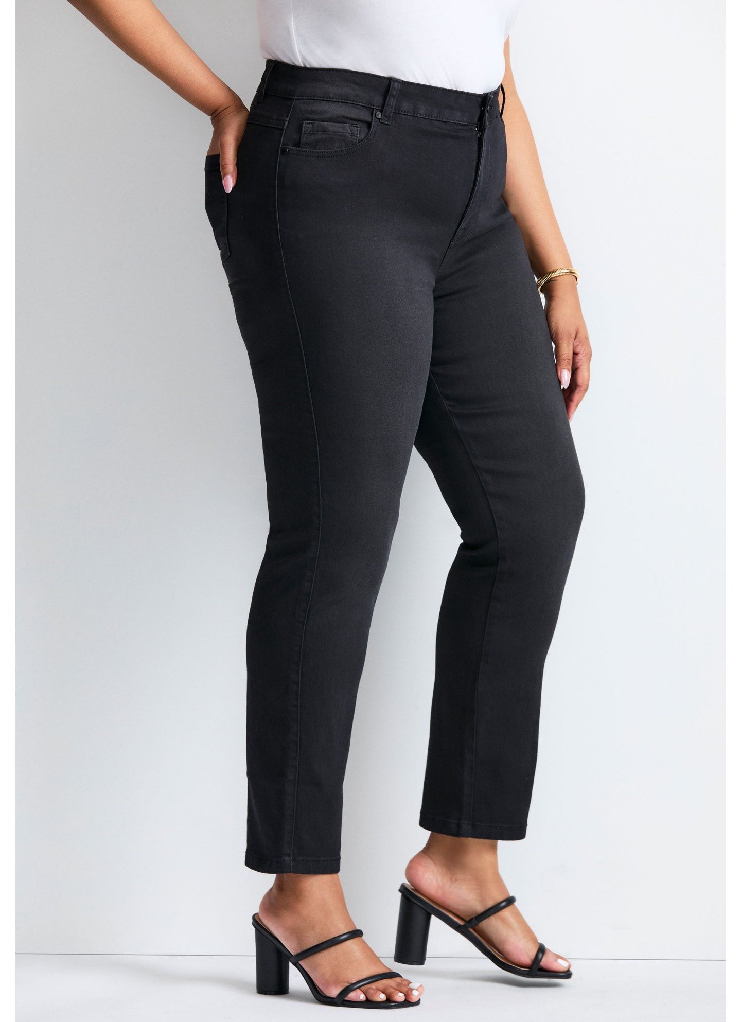Женские джинсы Avenue Plus Size Tall Butter Denim, цвет: Чёрный — фото 4