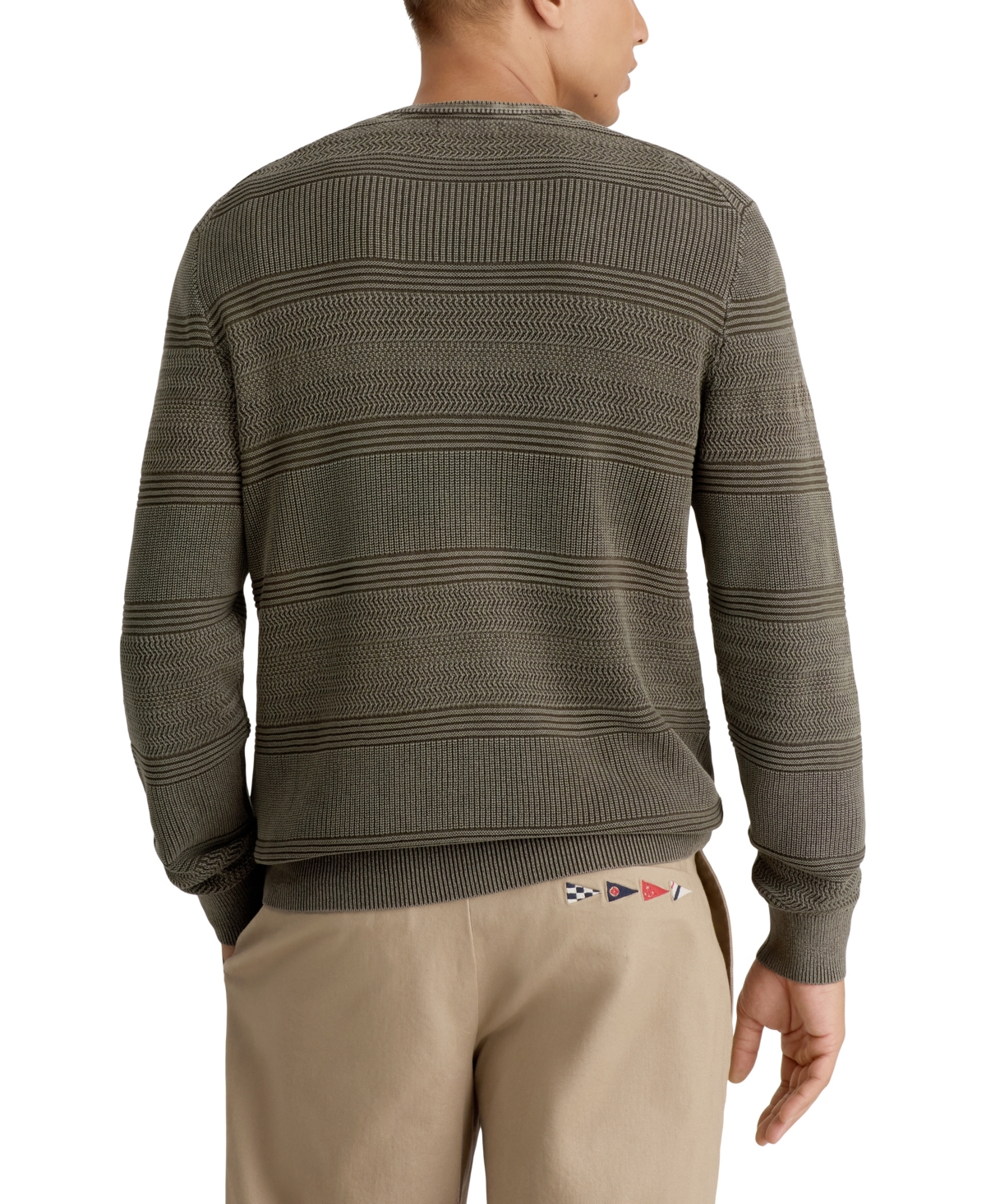 Nautica Men's Classic-Fit Stripe Cotton Crewneck Sweater