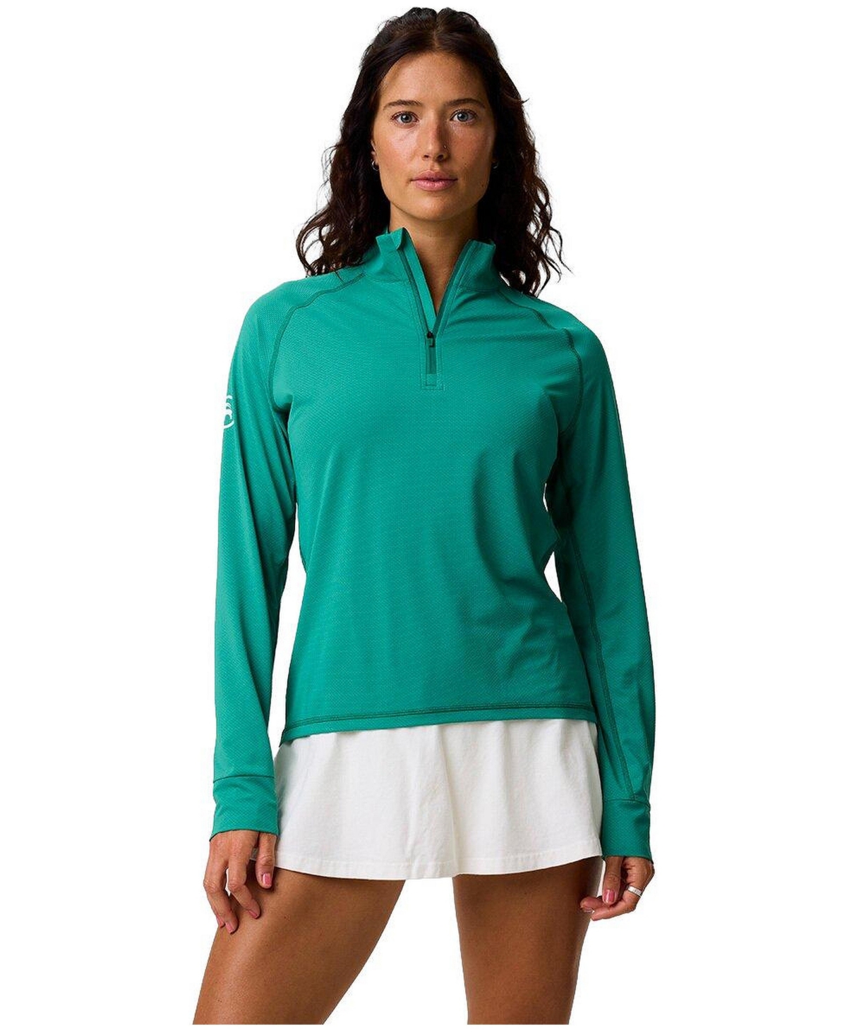 Backcountry Women's Tahoe Sun 1/4 Zip Long Sleeve Performance Tops - Gearhead green