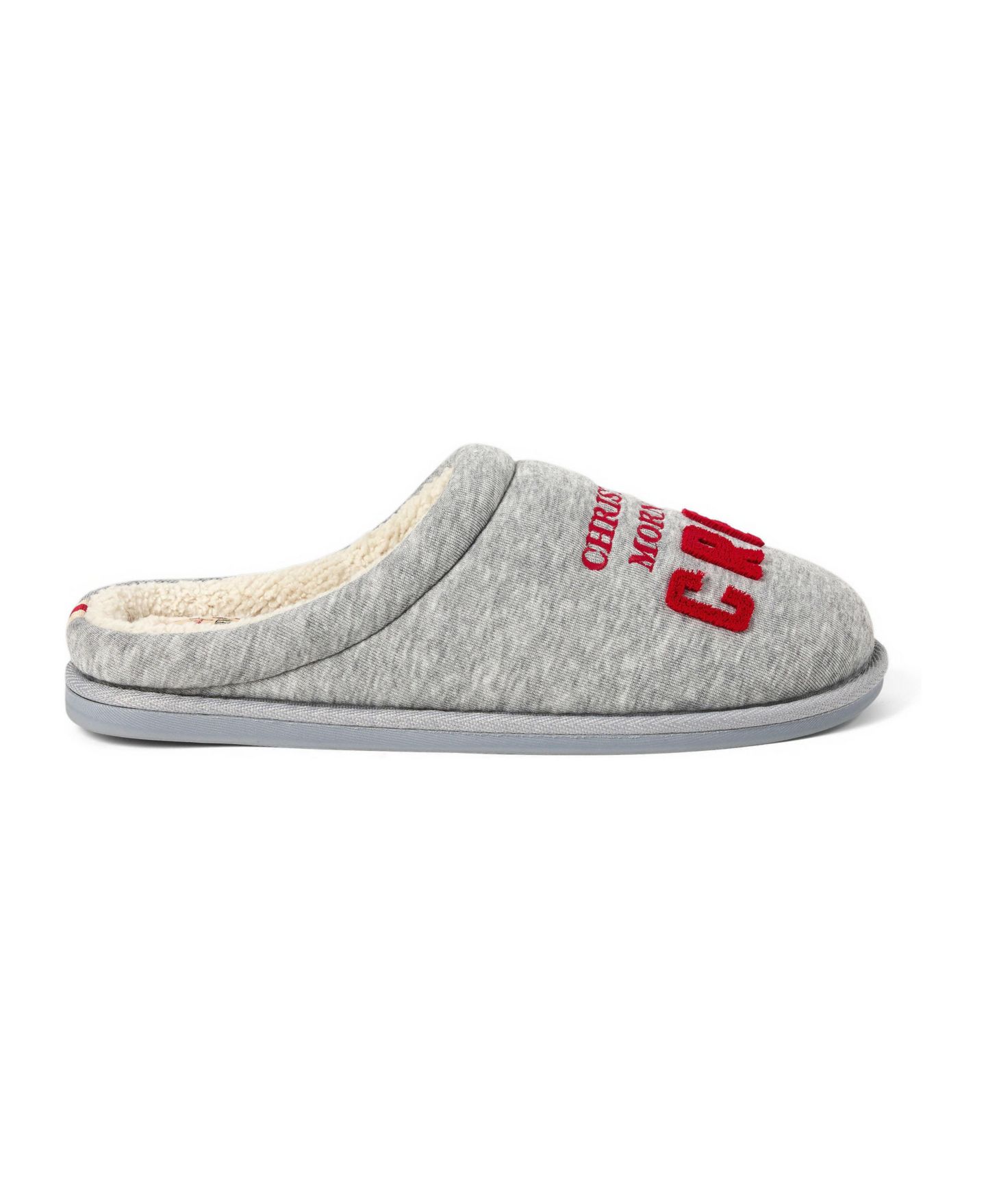 Мужские тапочки Dearfoams Christmas Morning Crew Slip-On Slippers, цвет: Светлый меланжевый серый — фото 3