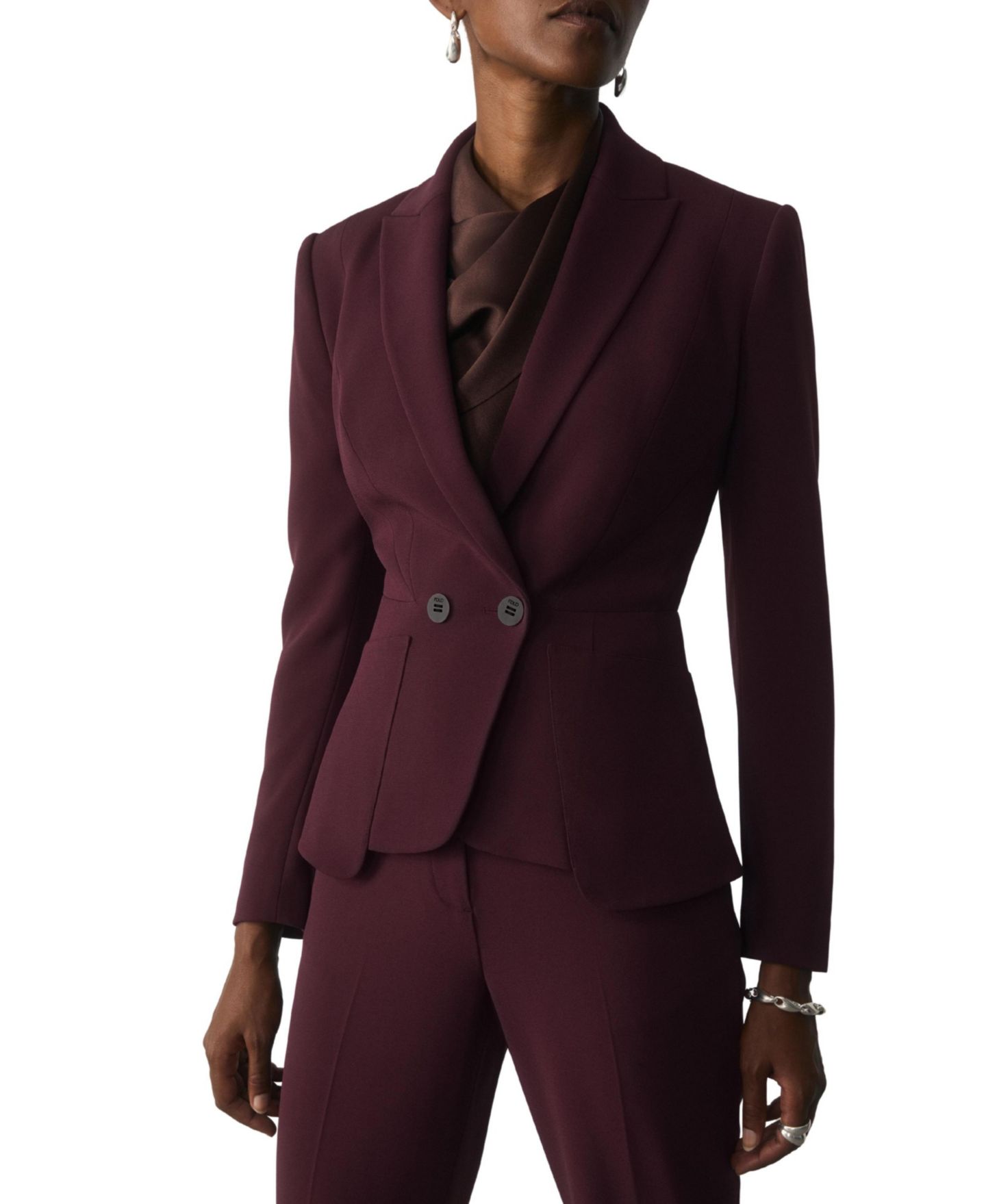 Женский пиджак The Fold Clever Crepe Caselle Tailored Blazer, цвет: Фиолетовый — фото 4