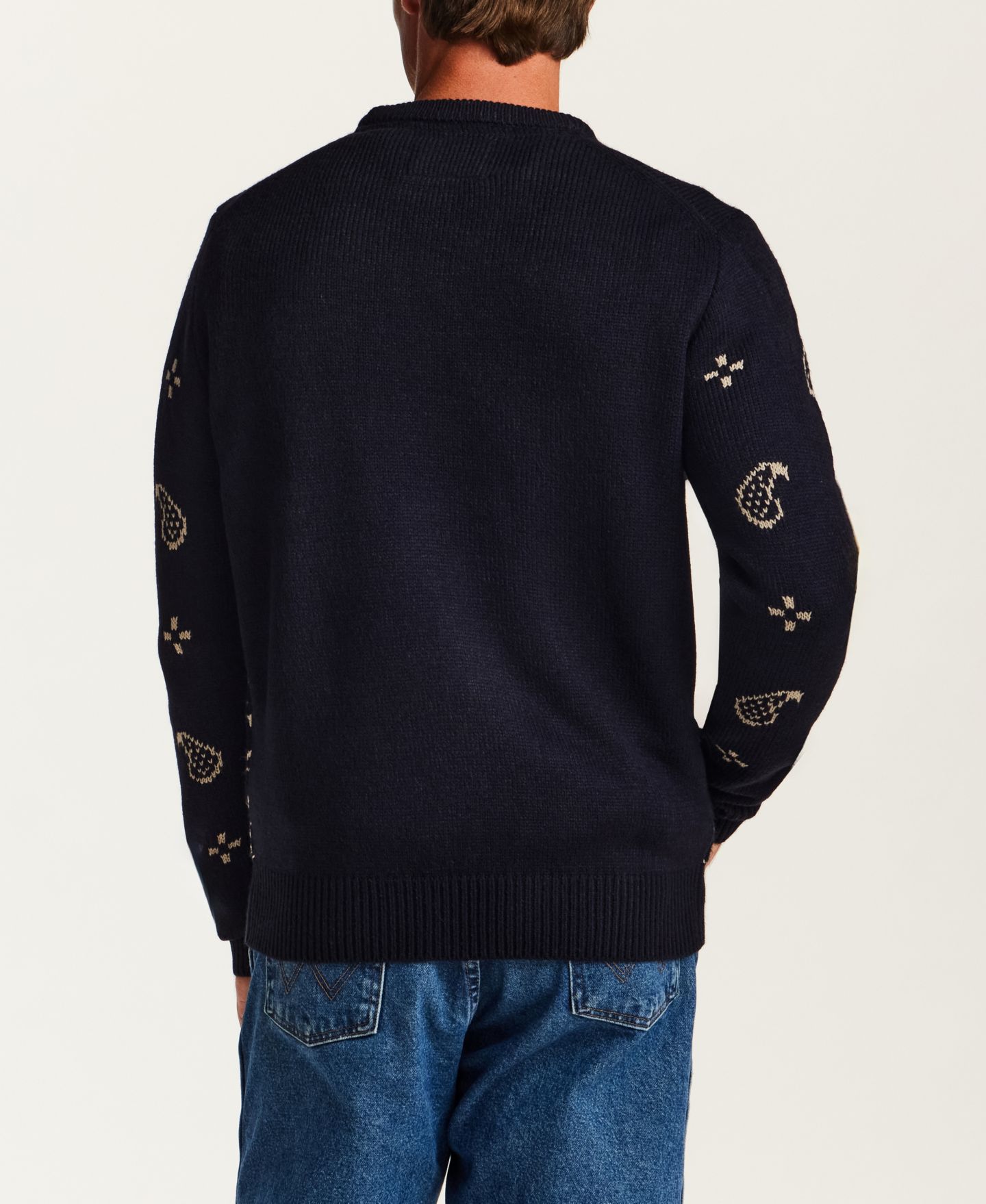 Мужской свитер Weatherproof Vintage Chunky Paisley Crew Neck, цвет: Тёмно-синий — фото 4