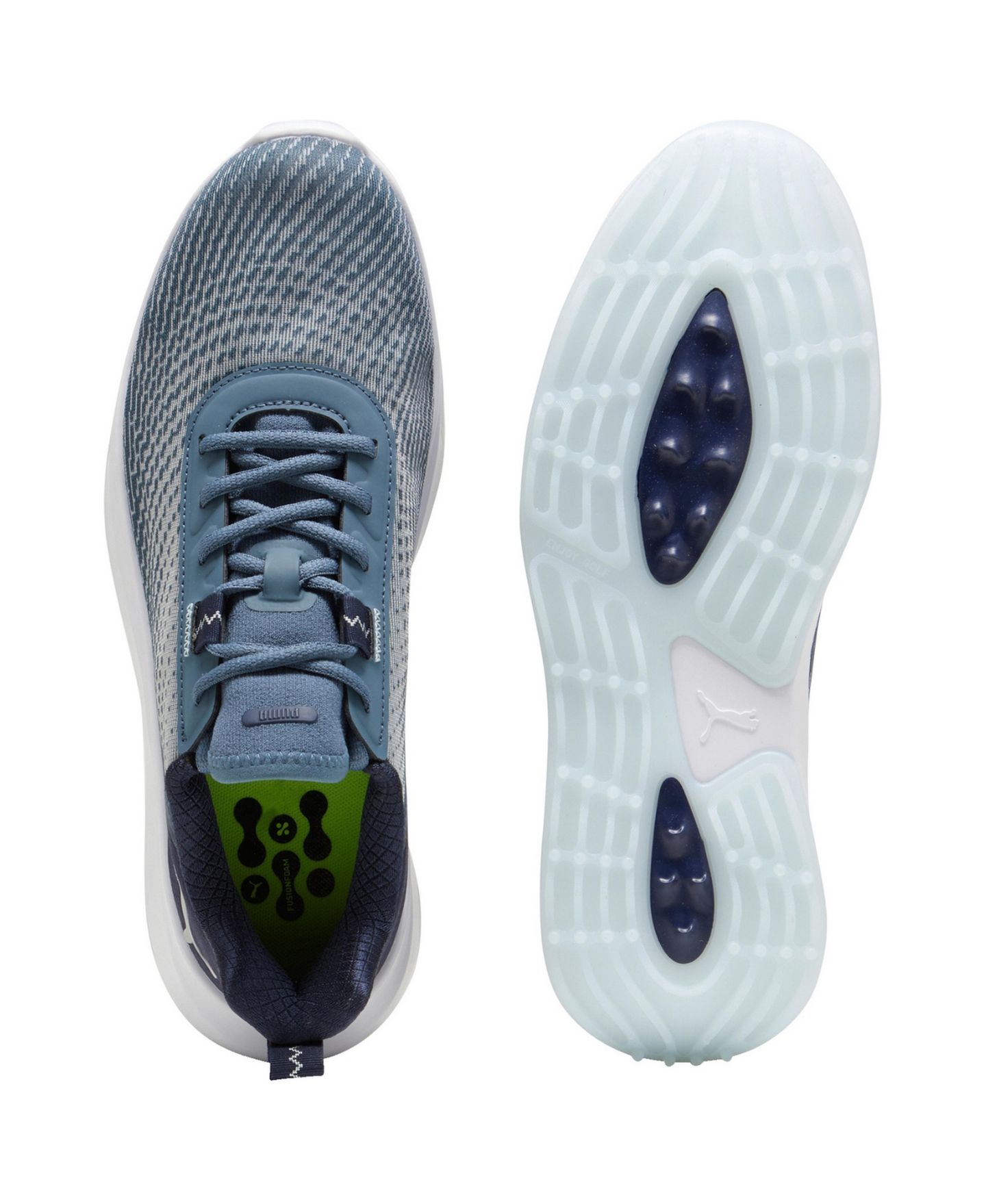 Мужские кроссовки Puma Golf Fusion Crush Sport Spikeless Golf Sneakers, цвет: Небесно-голубой / Тёмно-синий — фото 2