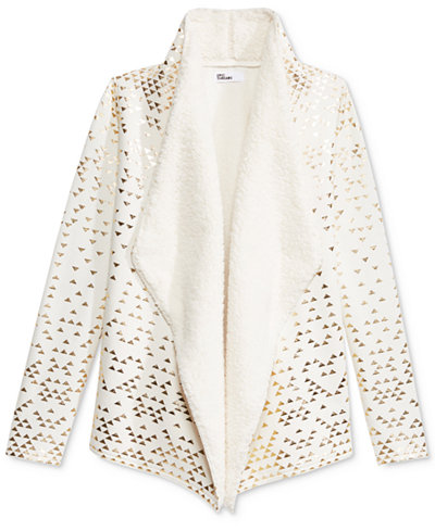 Epic Threads Girls' Metallic-Print Cozy Cardigan, Only at Macy's