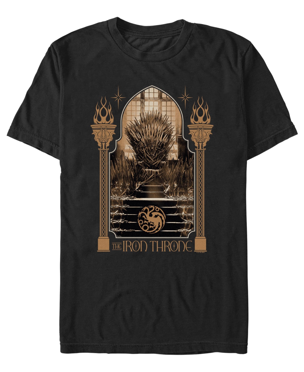 Fifth Sun Men's House of the Dragon The Iron Throne Graphic Short Sleeve T-Shirt - Black
