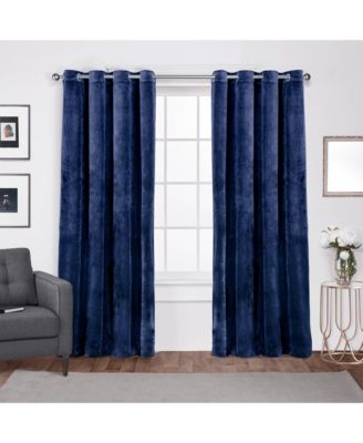 Velvet Heavyweight Light Filtering, Grommet Top Curtain Panels (Set of 2)