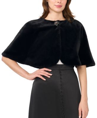 Women's Cropped Faux Fur Cape