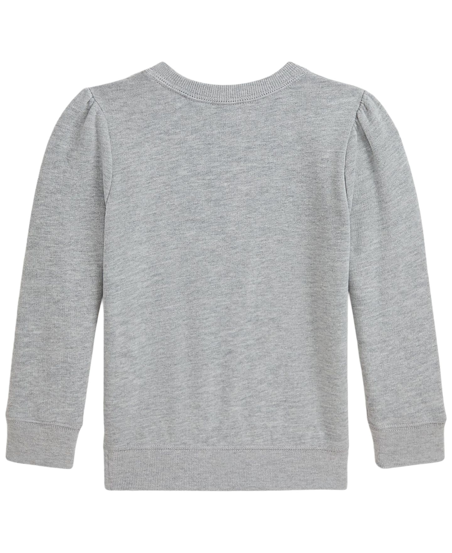 Детский флисовый свитшот Polo Ralph Lauren для девочек, 2T-6X, цвет: Меланжевый / Тёмно-синий — фото 2