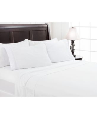 Premium Soft White King Bed Sheets Set 4-Piece - Percale Microfiber - Fitted Sheet Flat Sheet and Pillow Cases
