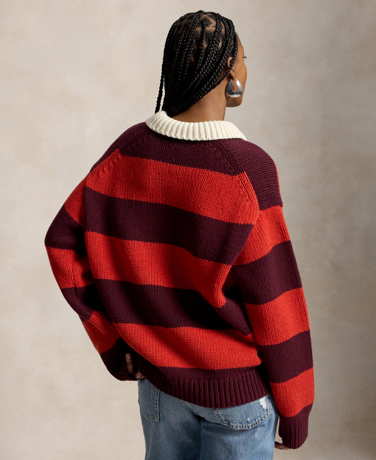 Polo Ralph Lauren Women's Striped Wool-Blend Rugby Sweater