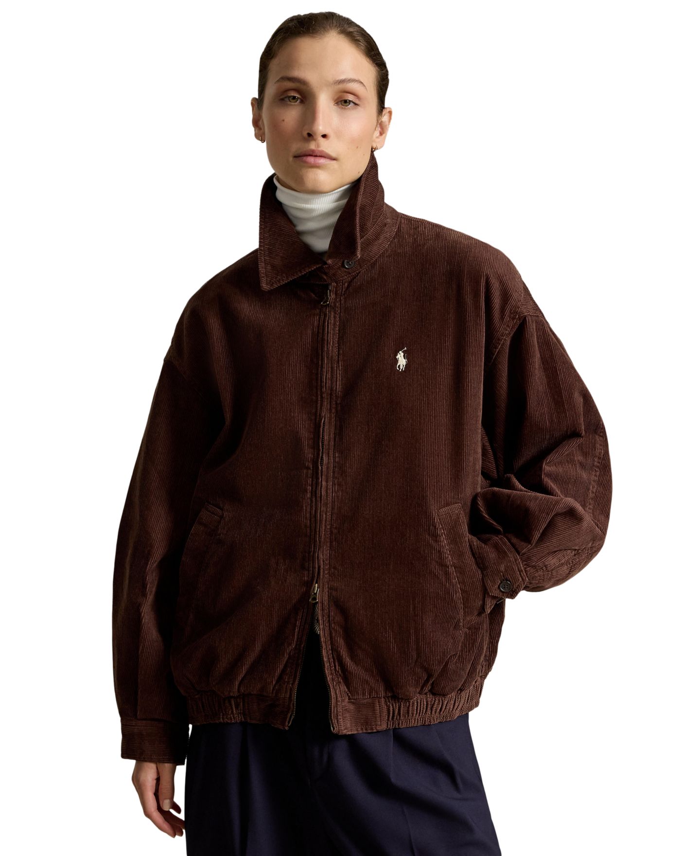 Женская куртка Polo Ralph Lauren Bubble Relaxed-Fit Corduroy, цвет: Коричневый — фото 1