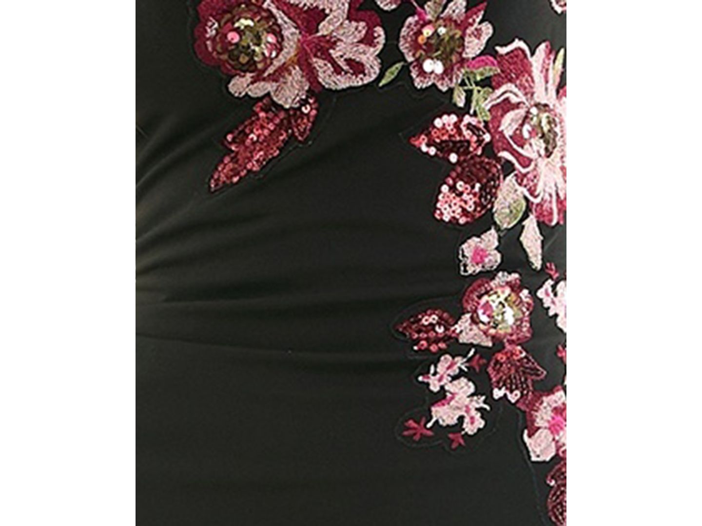 Женское платье KATIA RAE Juniors' Floral-Sequined Bodycon Prom Gown, цвет: Чёрный / Винный — фото 5