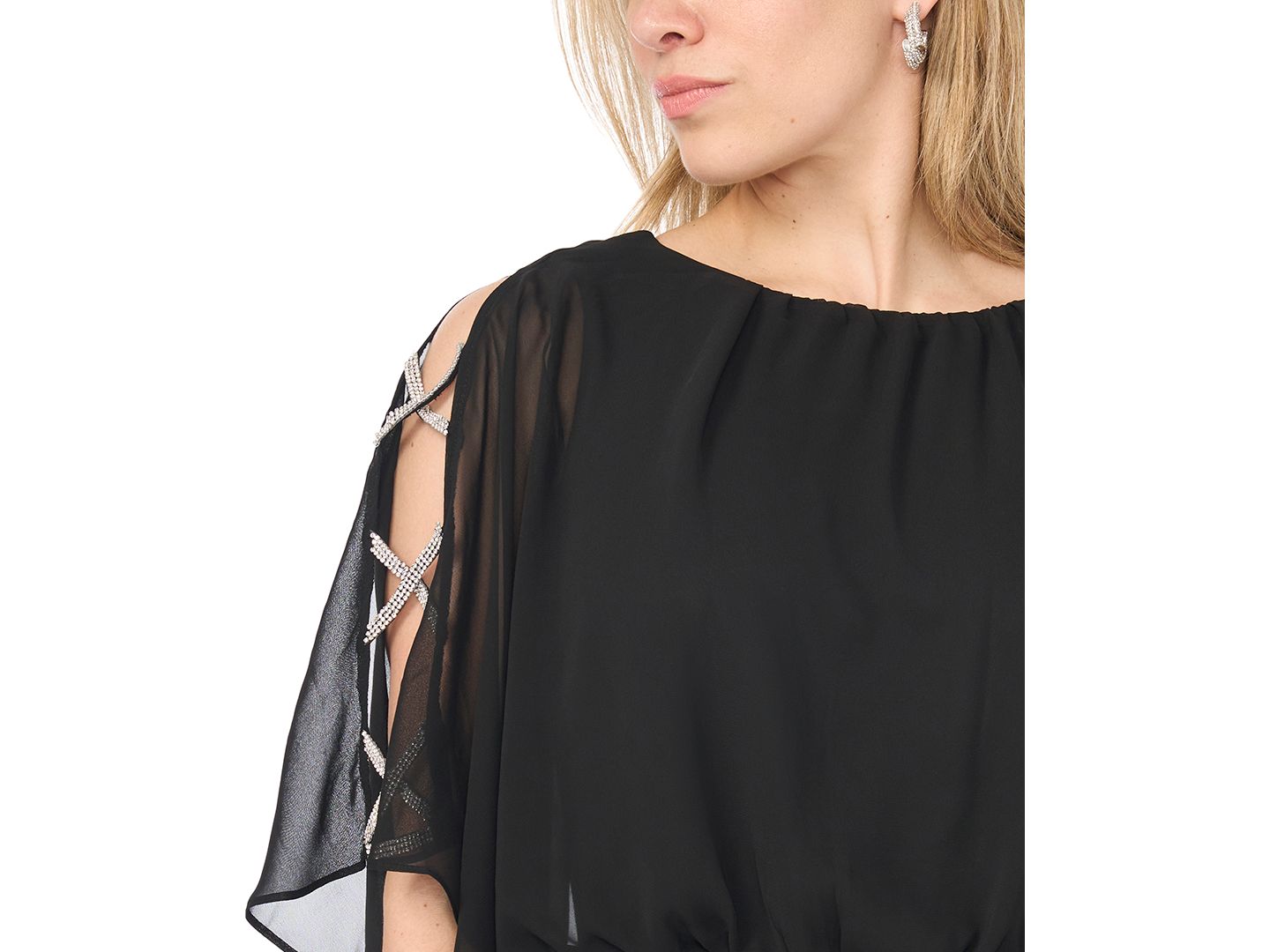 Женский комбинезон MSK Bar-Sleeve Crew Neck Jumpsuit, цвет: Чёрный — фото 4