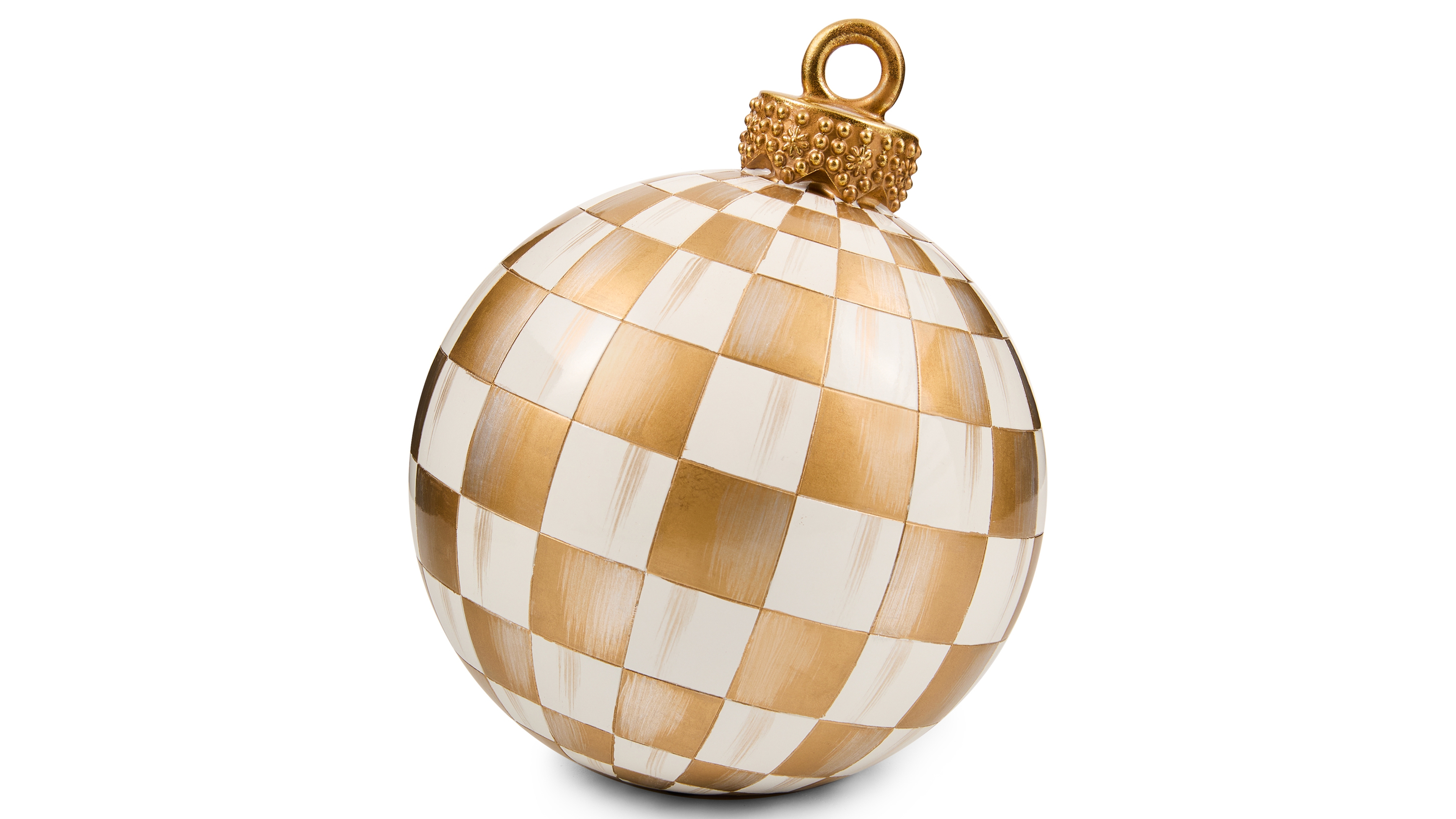 MacKenzie-Childs Gold Check Small Tabletop Ornament