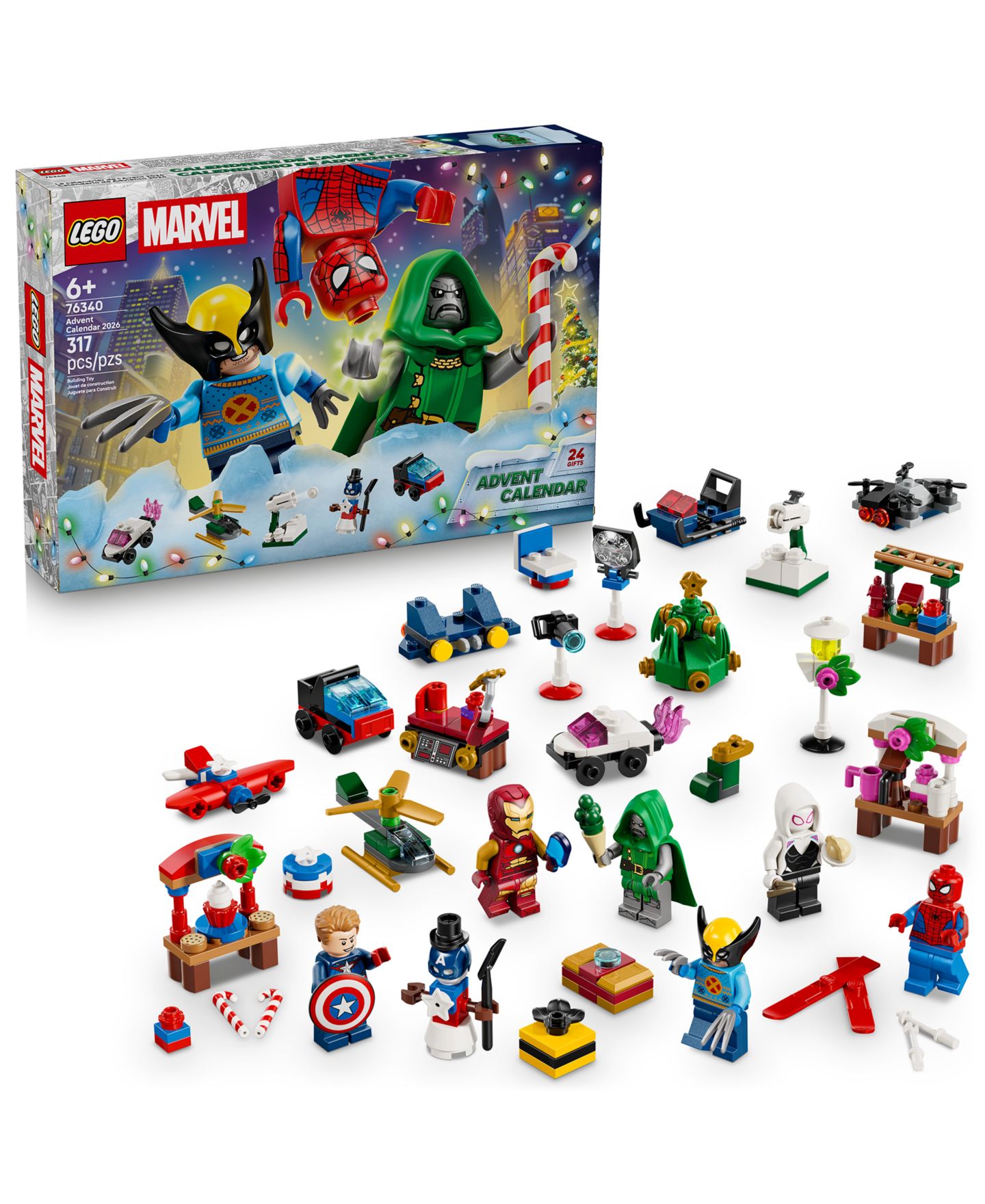 Детский конструктор LEGO® Marvel Advent Calendar 2026 76340 317-Piece Building Set, Ages 6+ — фото 1