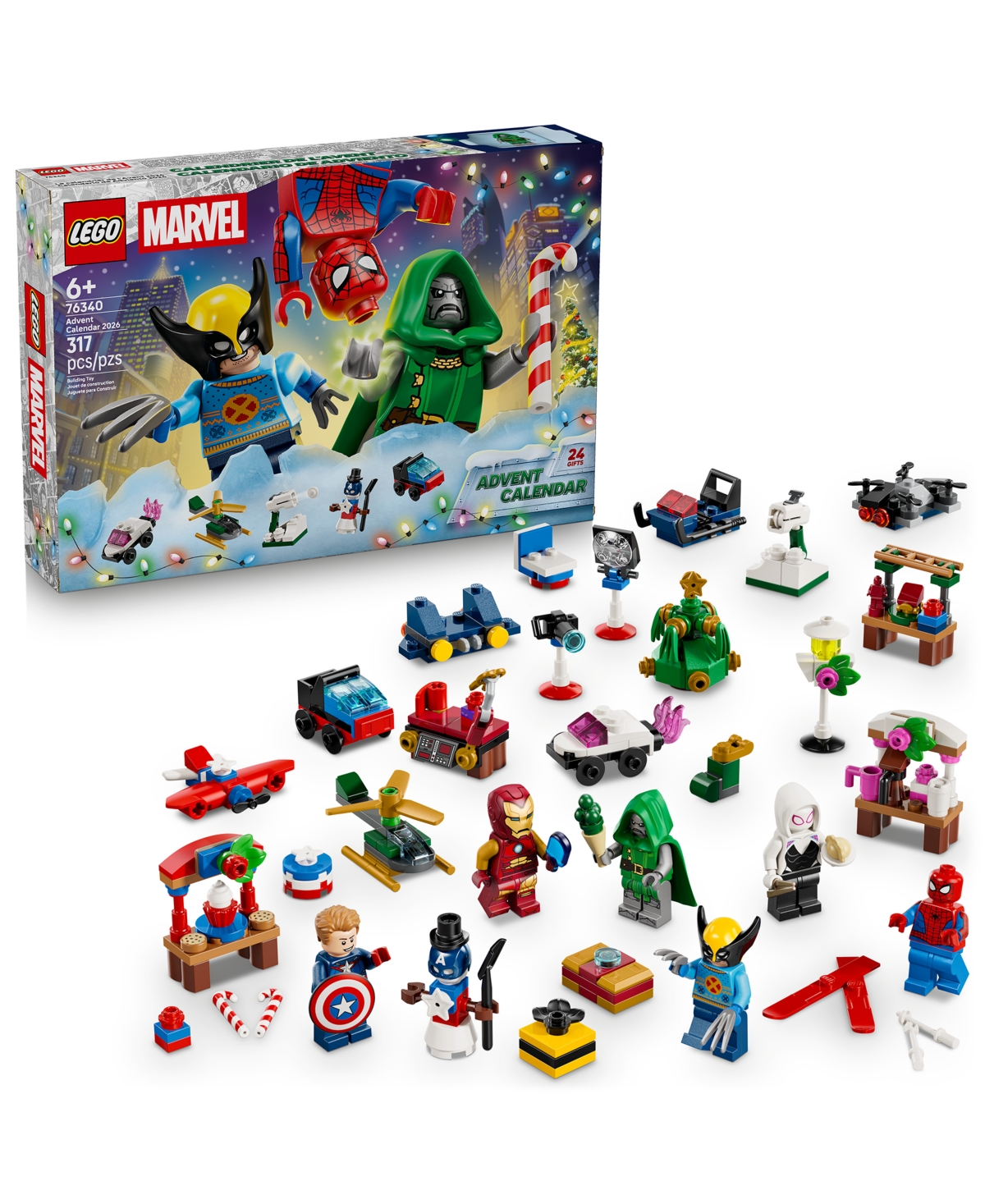 Lego Marvel Advent Calendar 2026 76340 317-Piece Building Set, Ages 6+