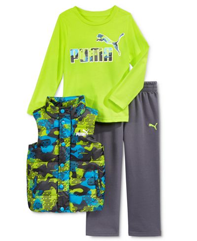Puma 3-Pc. T-Shirt, Vest & Pants Set, Toddler Boys (2T-5T) & Little Boys (2-7)
