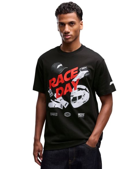 Мужская футболка PUMA Race Day F1 Graphic, цвет: Чёрный