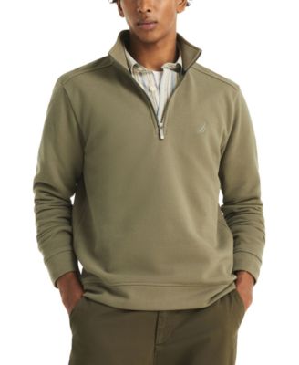 Men's Pique Fleece Mock Neck Quarter Zip Sweatshirt