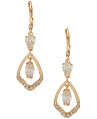 Gold-Tone Orbital Stone Drop Earrings