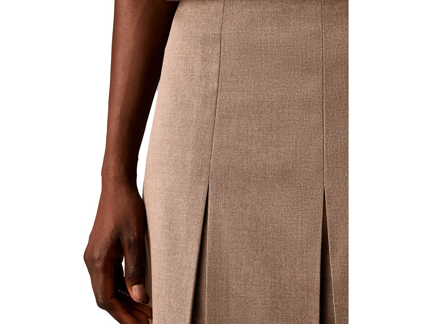 Женская юбка Calvin Klein Side Zip Inverted Pleat High-Waisted Midi, цвет: Железный меланжевый — фото 5