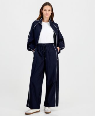 Women's Wide-Leg Pull-On Track Style Pants