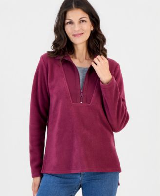 Women's Polar Fleece Quarter Zip Sweatshirt