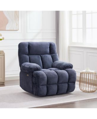 Sectional Recliner with USB Ports, Faux Leather, Hardwood Frame, Easy Assembly, Deep Comfort