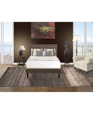 2 Pc Full Size Bed Set - Platform Bed Headboard with 1 Wood Night Stand