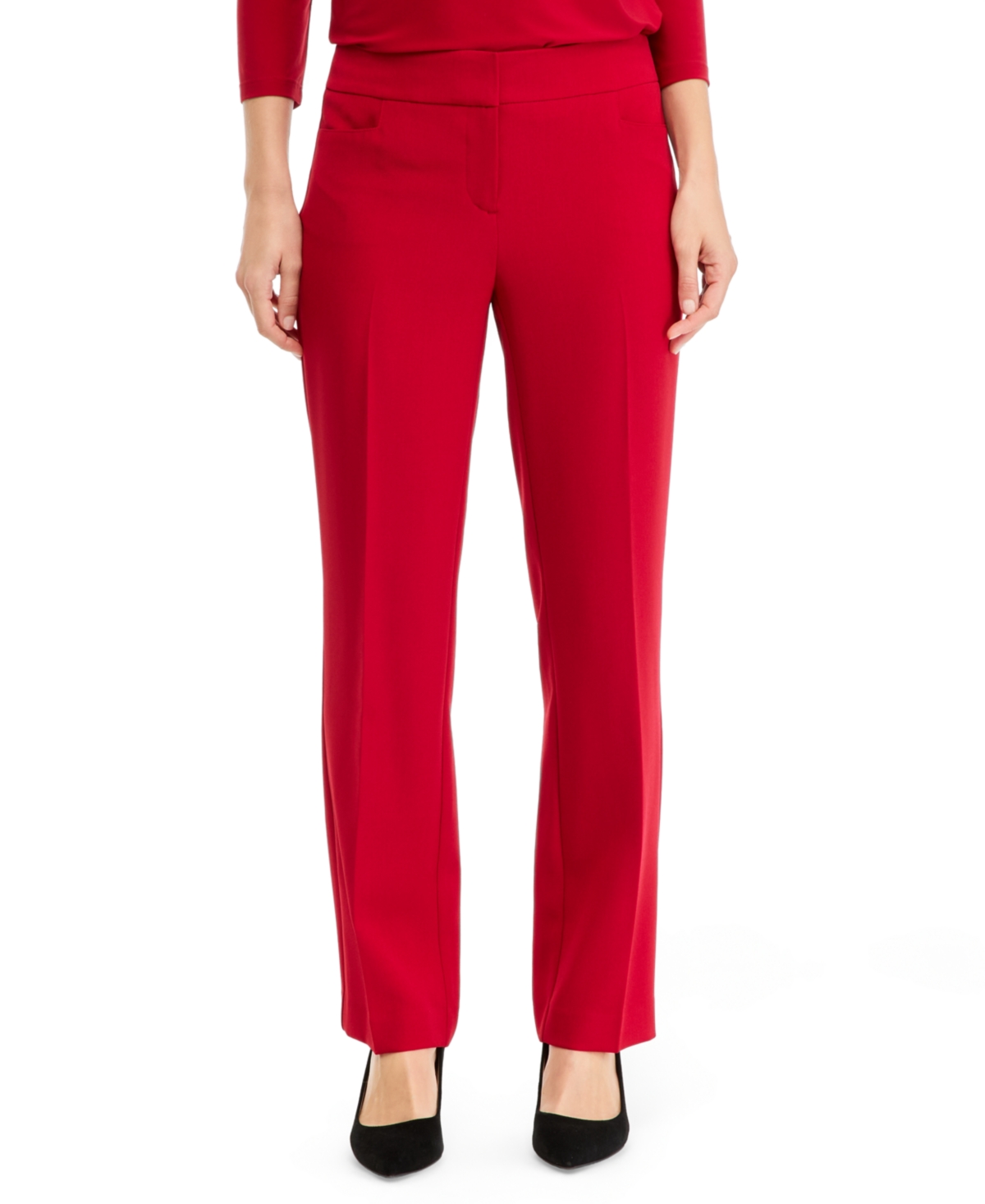 Kasper Women's Lily Crepe Mid Rise Tailored Trouser Pant