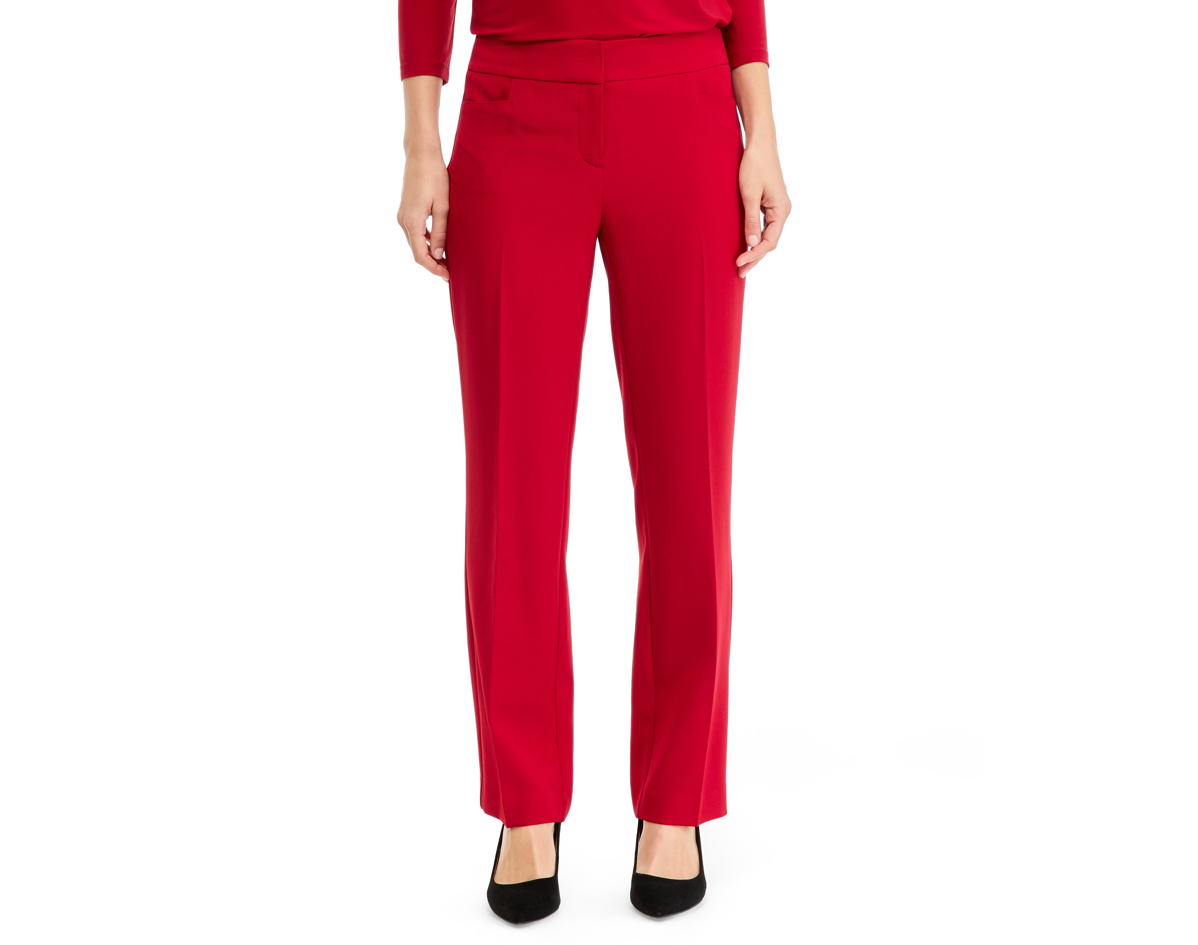 Kasper Women's Lily Crepe Mid Rise Tailored Trouser Pant