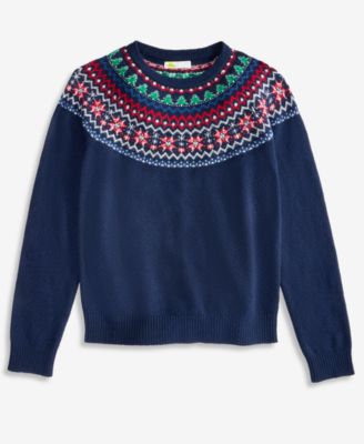 Boys' Crewneck Long-Sleeve Fair Isle Sweater
