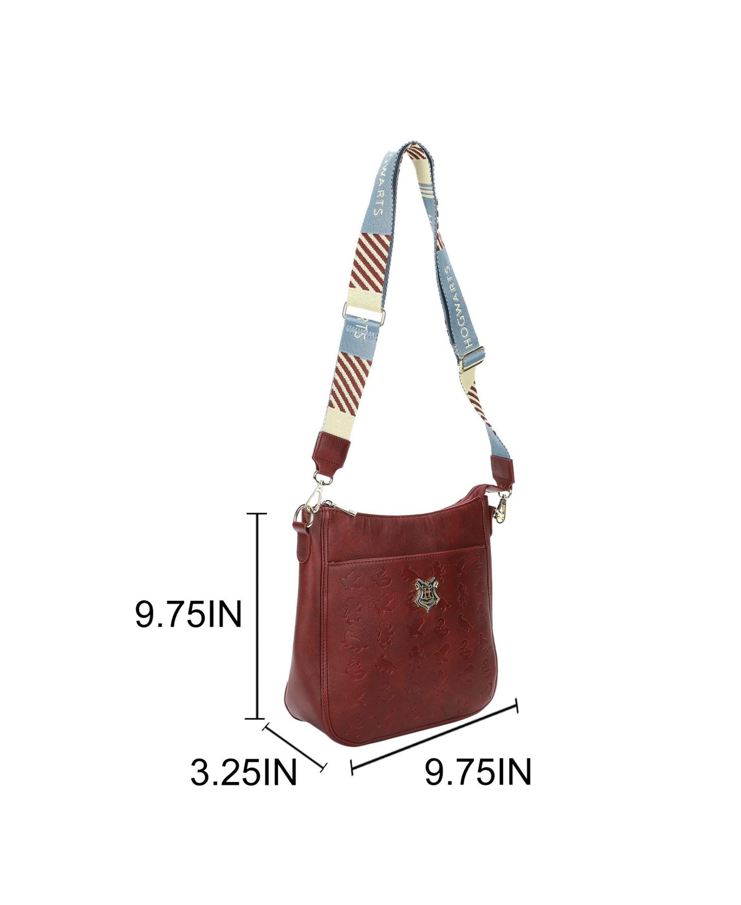 Женская сумка Harry Potter Hogwarts Crest Maroon Crossbody, цвет: Бордовый / Белый — фото 2