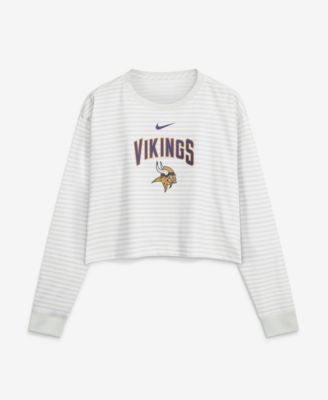 Women's Minnesota Vikings Long-Sleeve Loose-Fit Crewneck Crop Top