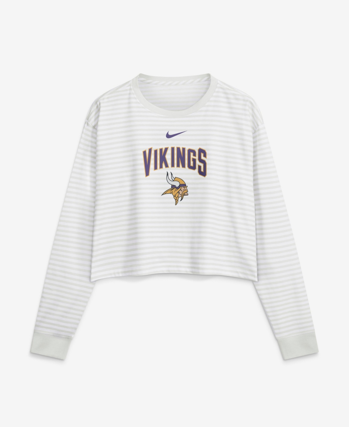 Nike Women's Minnesota Vikings Long-Sleeve Loose-Fit Crewneck Crop Top