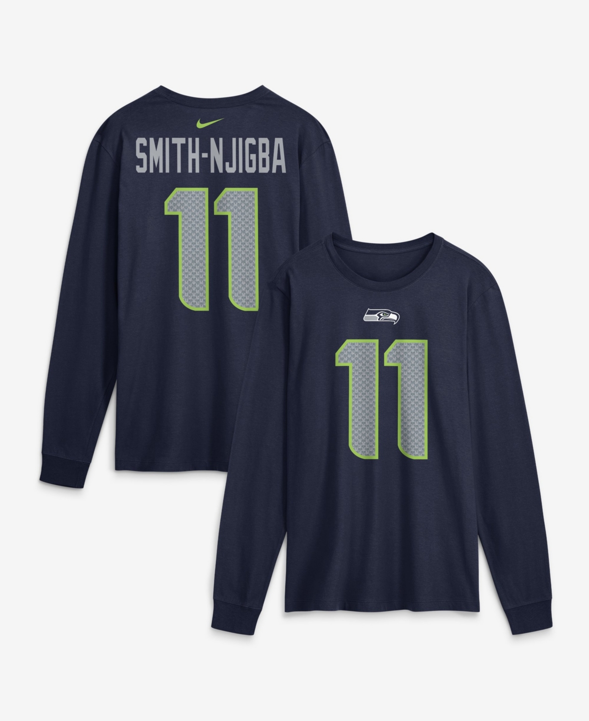 Nike Men's Seattle Seahawks Jaxon Smith-Njigba Long-Sleeve Crewneck T-Shirt