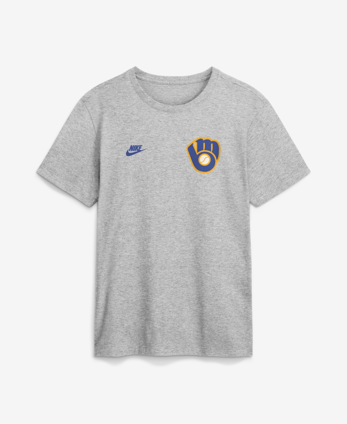 Nike Men's Milwaukee Brewers Cooperstown 2-Hit Retro Cotton-Blend T-Shirt