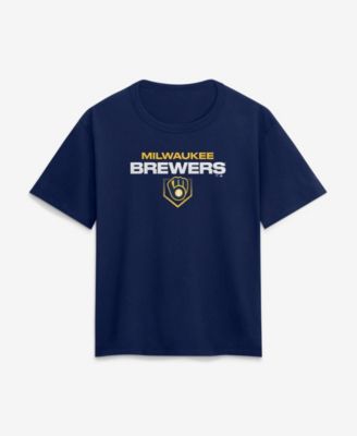 Women's Milwaukee Brewers Legacy Relaxed-Fit Tagless Crewneck T-Shirt