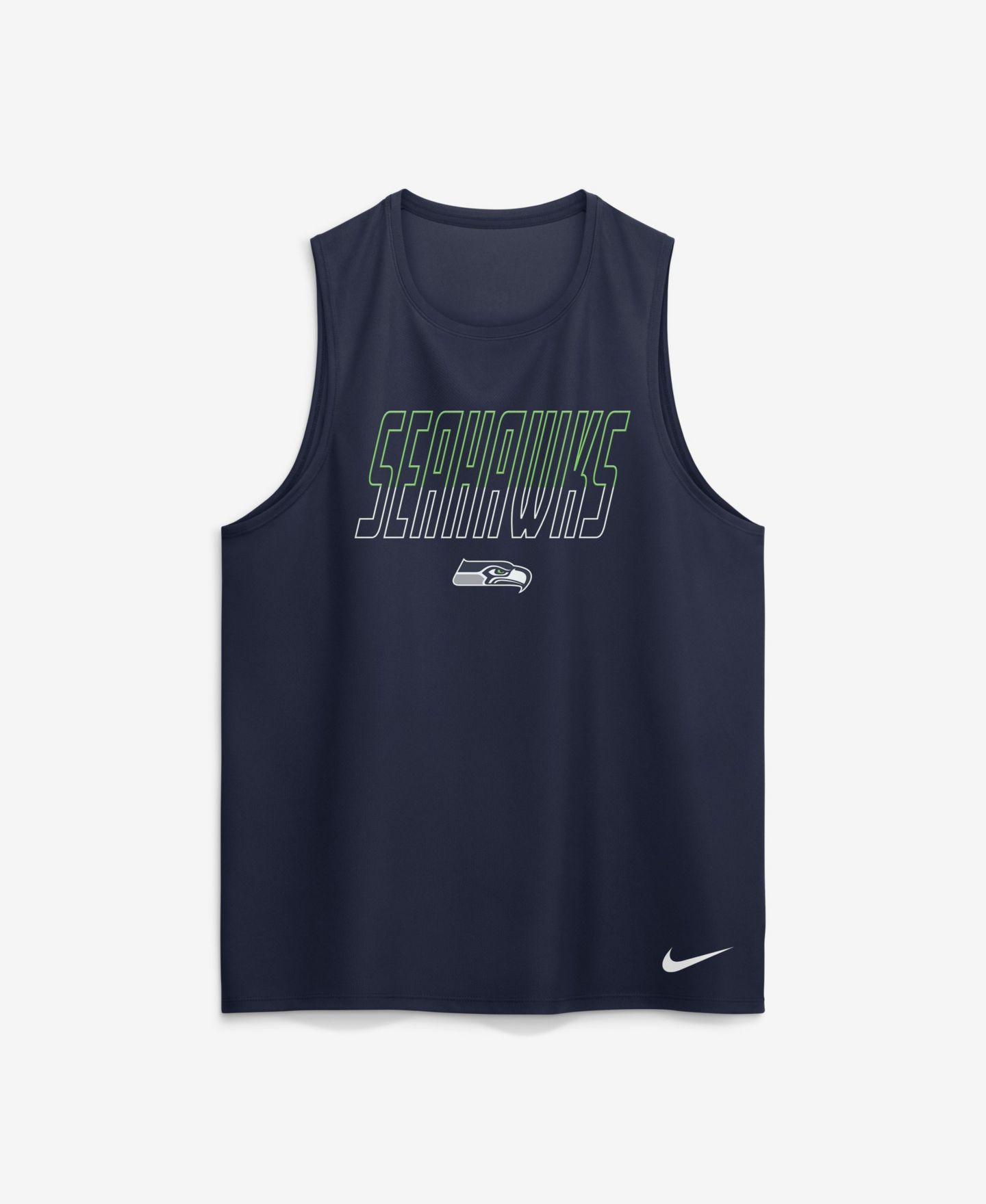 Мужской топ Nike Seattle Seahawks Kickoff Miler Dri-FIT Sleeveless Crewneck Double Pique — фото 2