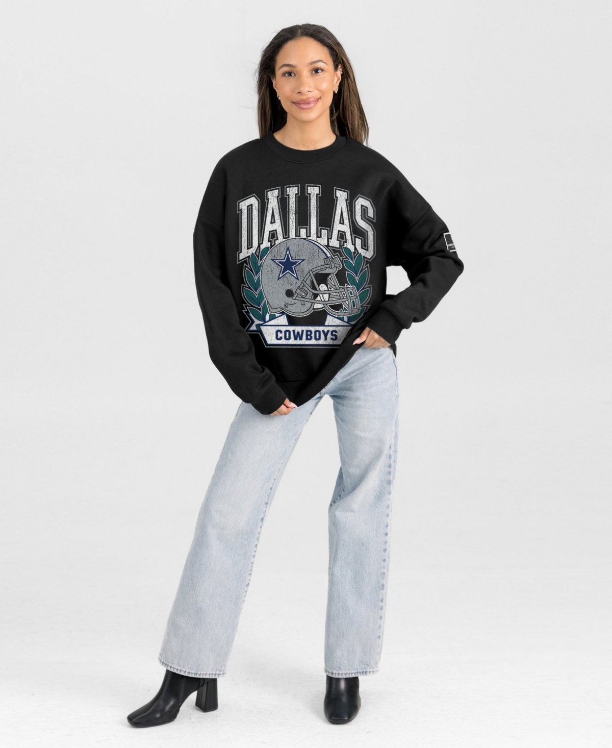 Gameday Couture Women's Dallas Cowboys Victory Lane Oversized Crewneck Fleece Sweatshirt