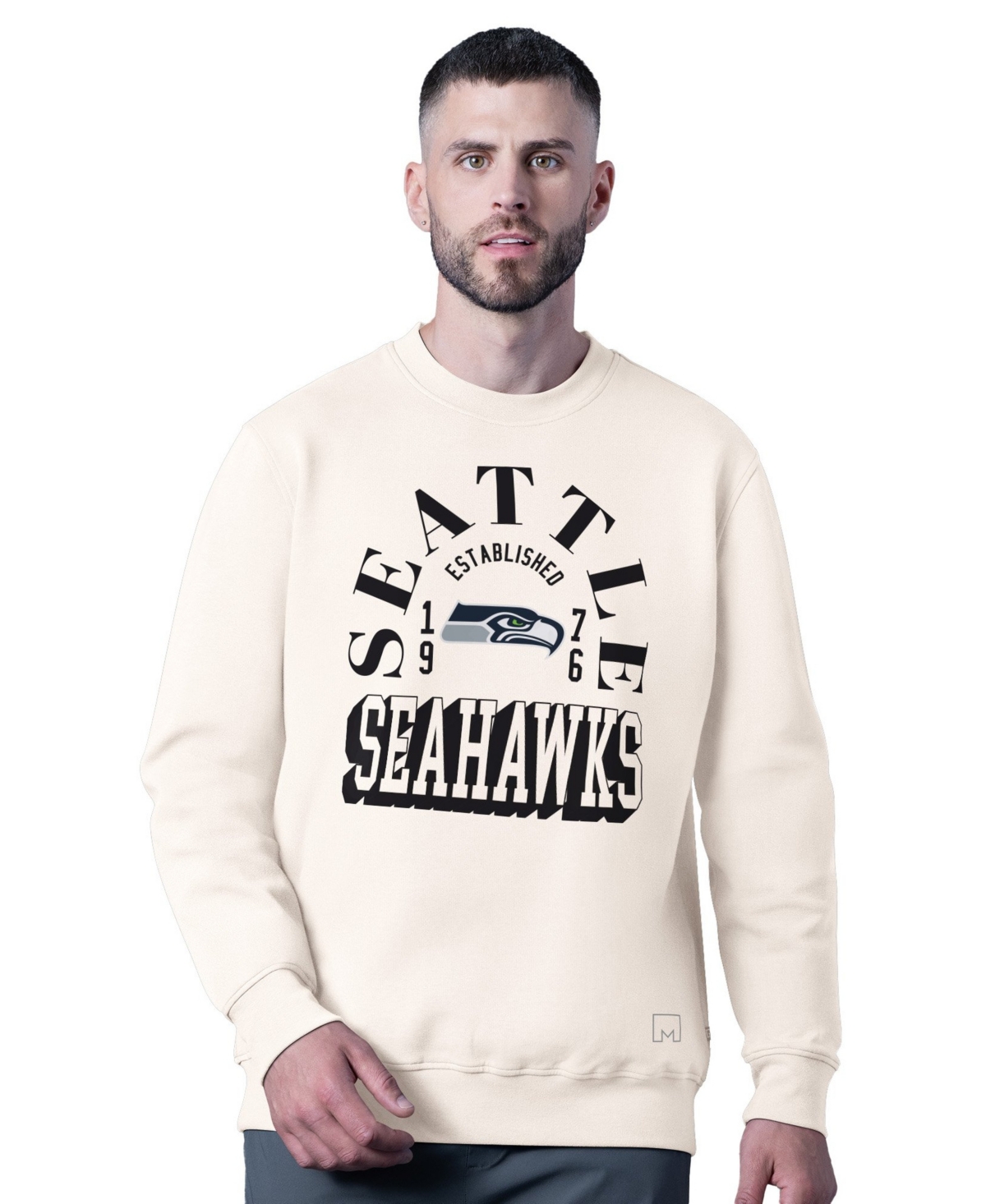 Msx by Michael Strahan Men's Whiteout Tri-Blend Graphic Crewneck Sweatshirt