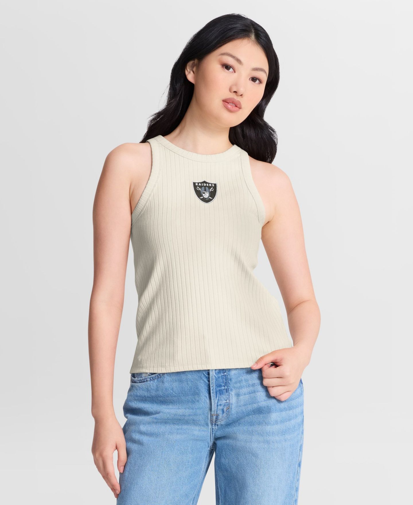 Женский топ Fanatics Las Vegas Raiders Star Play Ribbed Crewneck — фото 1