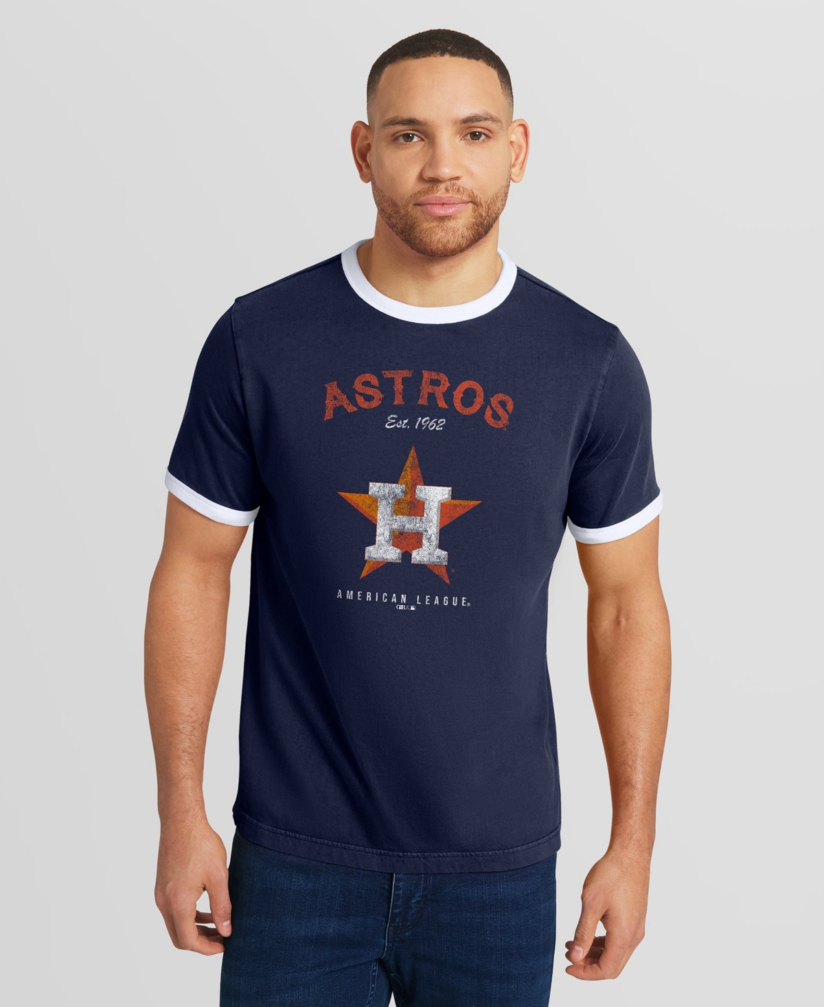 Darius Rucker Collection by Fanatics Men's Houston Astros Classic-Fit Distressed Graphic T-Shirt