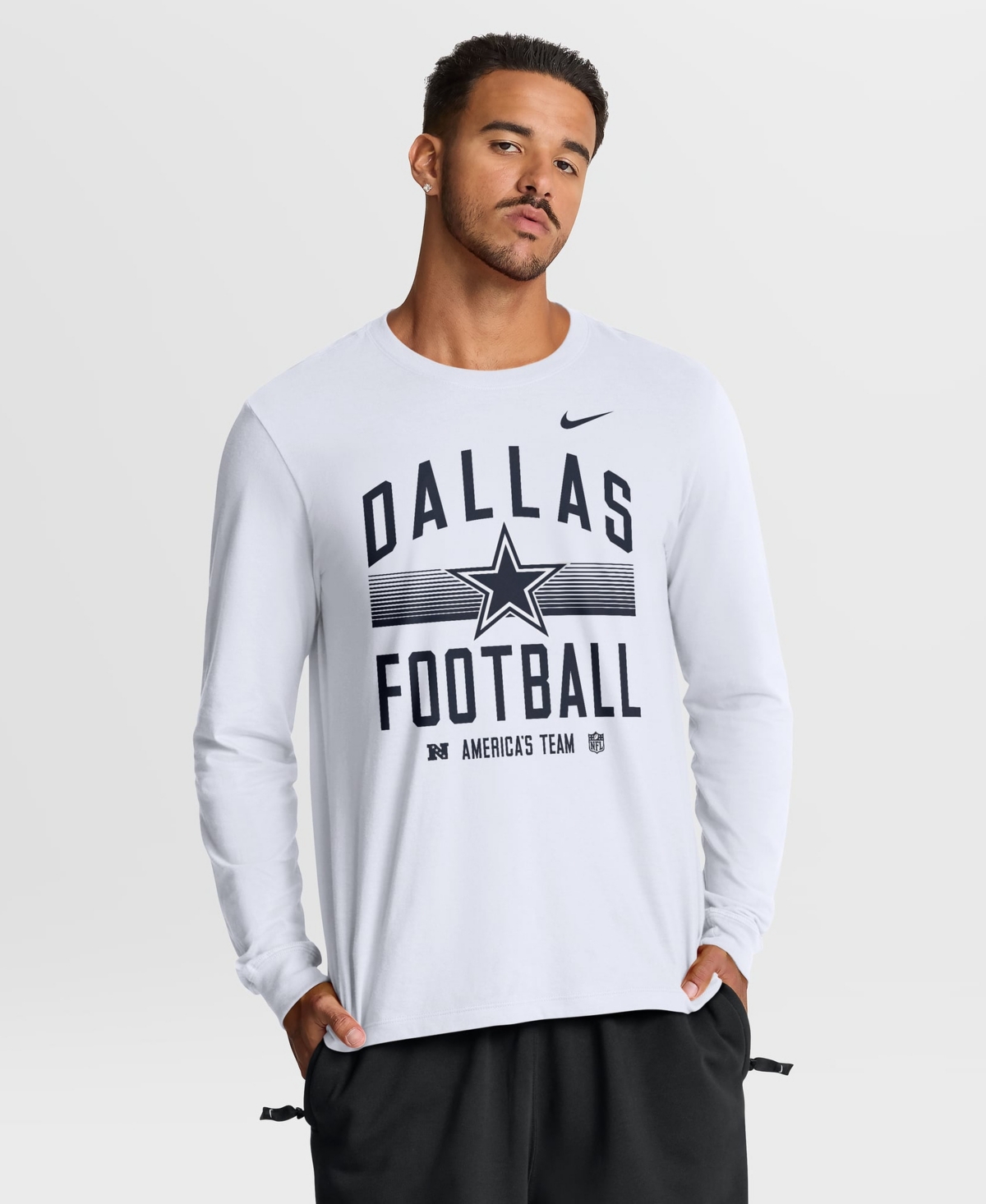 Nike Men's Dallas Cowboys America's Team Essential Long-Sleeve Cotton T-Shirt